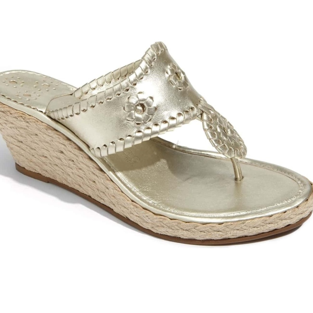 Jack Rogers Marbella Wedge Platinum Size 9